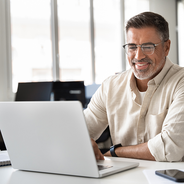 man working on laptop