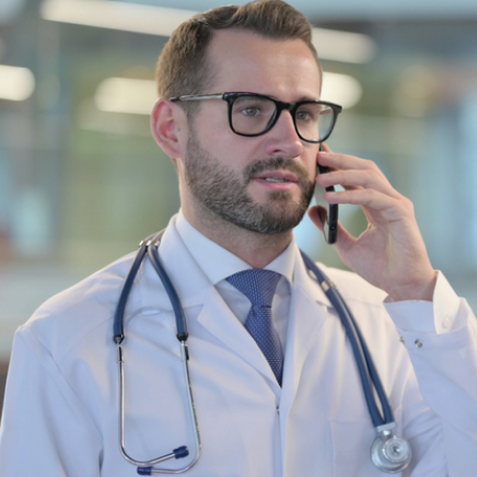 chief medical officer on phone